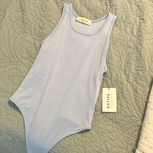 Native daughters / Sunday Skin: Soft Blue Sleeveless Bodysuit